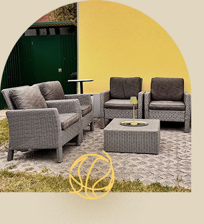 Gartensitzgruppe beim Ferienhaus in Kirchberg